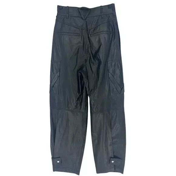 Bottega Veneta Tapered Leather Cargo Pants in Black - Picture 12 of 15